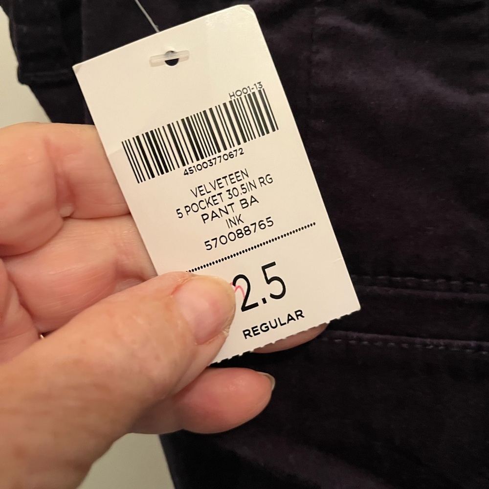 Chico's Velvet 5-Pocket Straight Leg Pants - Ink